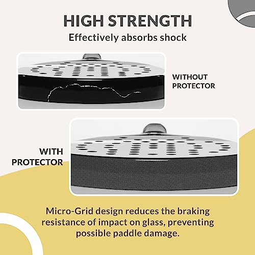 Palbea Transparent Padel Racquet Protector - Pack of 1/2/3/5 - Rough & Lightweight Padel Racket Head Bumper Protector - Durable & Easy to Replace - Dimensions 35x370mm