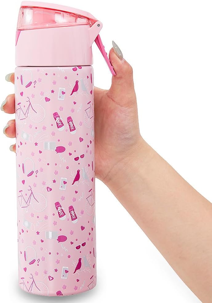 Insulated Stainless Steel Water Bottle w/Spray, Life 640ml - Pink