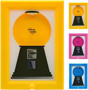 Candy Vending Picture Frame, Wall-Mounted Gum Machine, Convenient and Quick Vending Machine, Can Be Hung on the Wall or Placed on the Table, Suitable for Candy, Nuts, Pet Snacks, and Holiday Gifts - Yellow