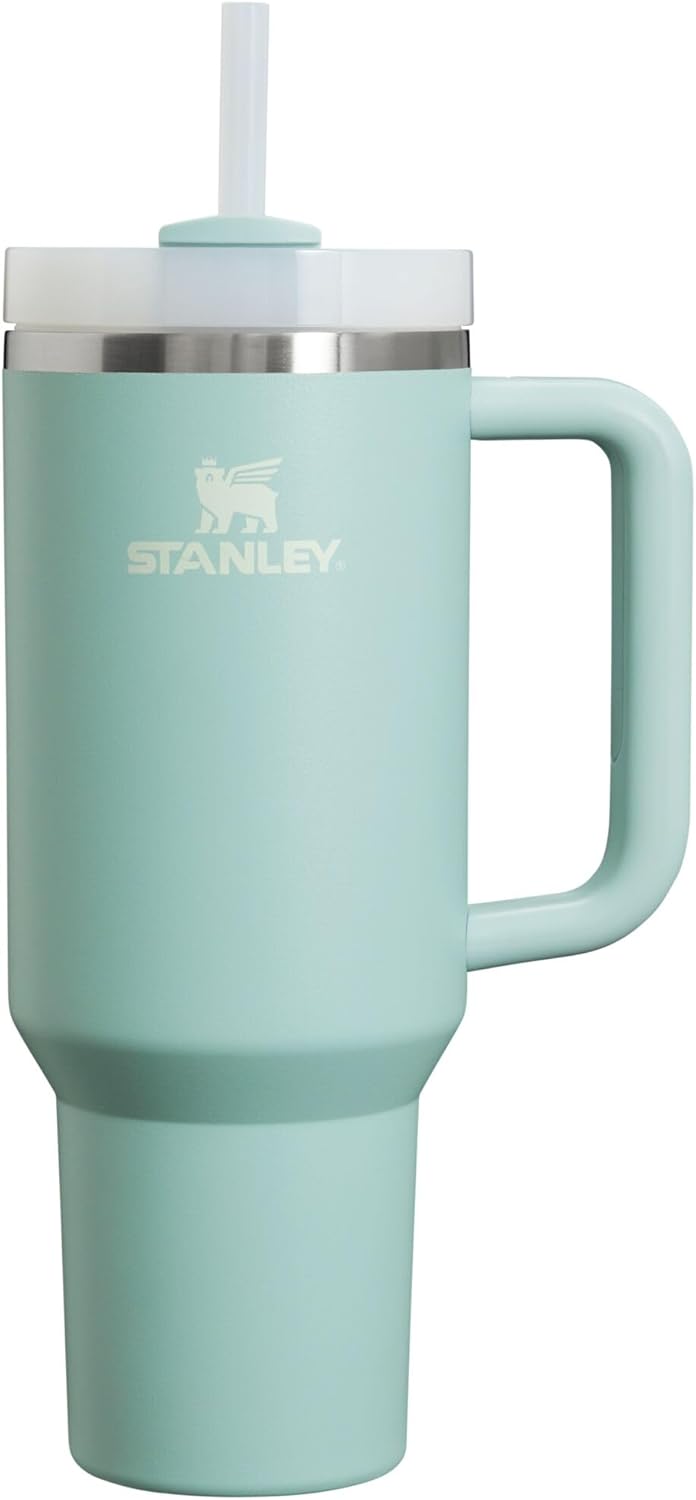 Stanley Quencher H2.0 Tumbler with Handle & Straw 40 oz | Twist On 3-Way Lid | Cupholder Compatible for Travel | Insulated Stainless Steel Cup | BPA-Free | Seafoam