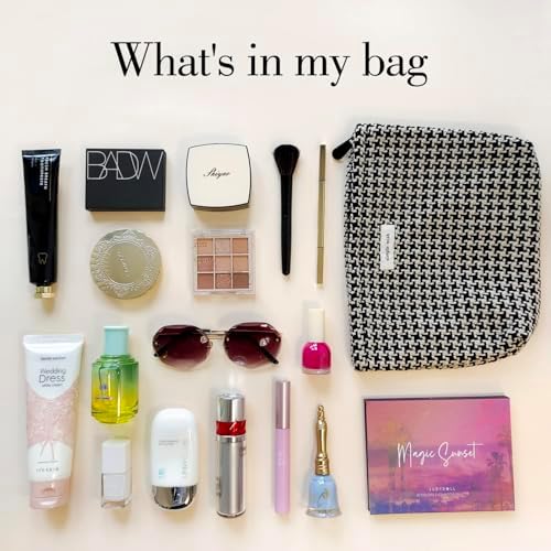 SYOSI Makeup Bag for Women, Cosmetic Pouch Travel Makeup Bag Large Capacity Canvas Makeup Bag Makeup Organizer Bag with Zipper for Women and Girls (Leopard)