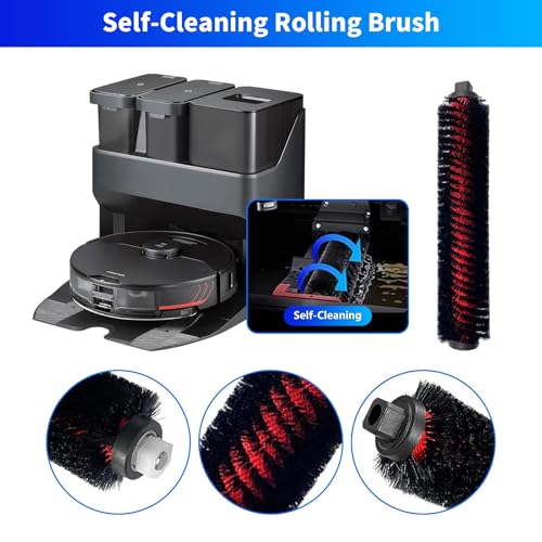 AKUSCON Replacement Parts for Roborock S7 MaxV Ultra / S7 Pro Ultra Vacuum Cleaner,Accessories Kit inclue 1 Roller Brush，1 Self-Cleaning Brush,4 Filter，8 Side Brush，4 Mopping Cloth，4 dust Bags