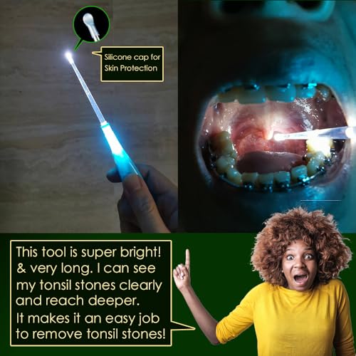 Airgoesin™ 2 Lighted Earwax Removal or Tonsil Stone Remover Tool, 6 Tips, Tonsillolith Pick Case + Irrigator Clean