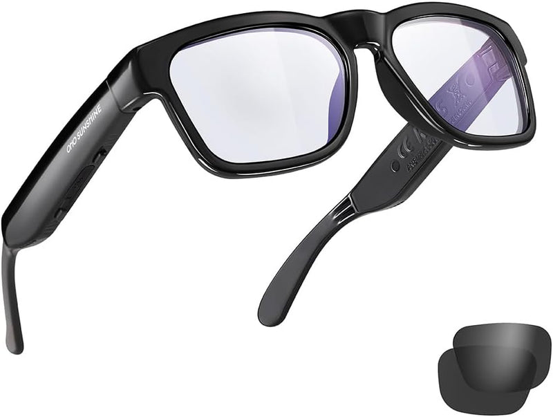 OhO sunshine Smart Glasses Unisex,Polarized Sunglasses with Bluetooth Speaker,Athletic/Outdoor UV Protection and Voice Control