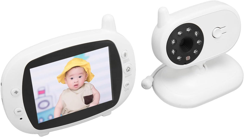 LJCM Baby Monitor, Baby Safety Camera 1000ft Long Range Remote Pan Tilt Zoom 3.5in Display for Baby Pets (UK Plug)