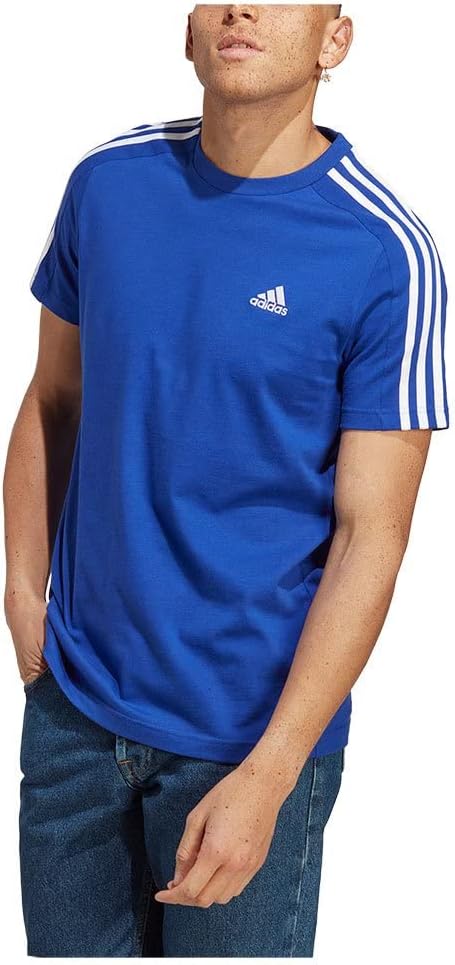 mens Essentials Single Jersey 3-Stripes T-Shirt - Blue