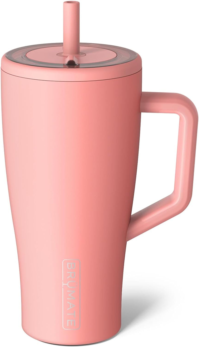 BrüMate Era 40 oz Tumbler with Handle and Straw | 100% Leakproof Insulated Tumbler with Lid and Straw | Made of Stainless Steel | Cup Holder Friendly Base | 40oz (Dune)