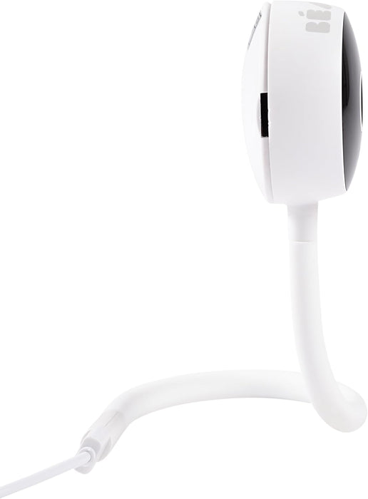 Béaba Zen Baby Monitor Camera, Wireless Security Camera, Malleable Stem for Installation, Wi-Fi Video and Audio Connection for Monitoring, Easy Maintenance, White