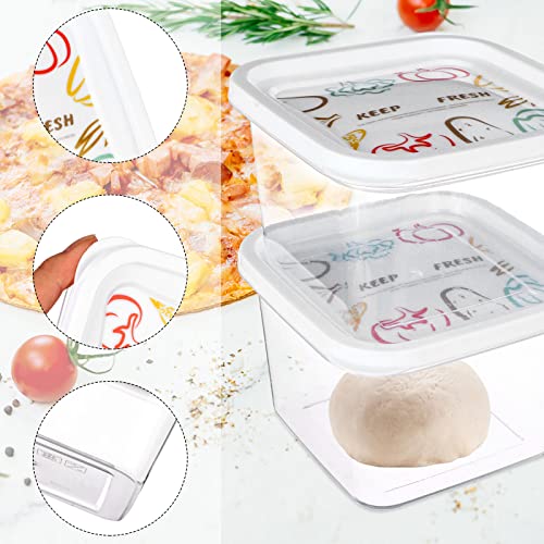 12Pcs 4.33*4.33*2.75" Stackable Dough Proofing Box Large Pizza Dough Proofing Box with Sealing Lids Bread Dough Container Pizza Dough with Covers Food Storage Container Kitchen Camping(Square-620ml)