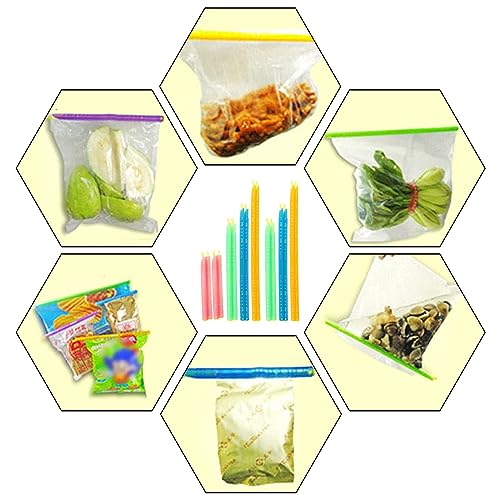 NALACAL Chip Clips Plastic Bag Sealer Sticks, Colorful Food Sealing Clips Fresh-Keeping Sealing Rod for Snack Food Storage, for Freezer Opened Snacks Bag Bread Bag (24 Pcs)(4 Sizes × 6 Pcs)