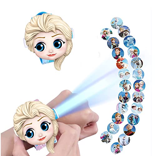 BBYY Children's Watch With Projector - 3D Doll Watch Flip, Outdoor Sports Toys, Digital Display, Adjustable Strap - Birthday Gift for Boys and Girls (Frozen)