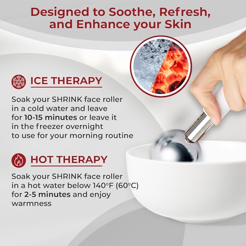 Shrink Ice Globes For Face, Metal Ice Rollers, Elevate Your Skin Care with Stainless Steel Cooling Massager for Face, Neck & Eyes, Fight Dark Circles, Wrinkles, Puffiness, Facial Skin Care Tool