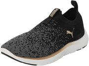 Softride Remi Slip-on Knit Wn's womens Road Running Shoe - Black Gold Cool Dark Gray