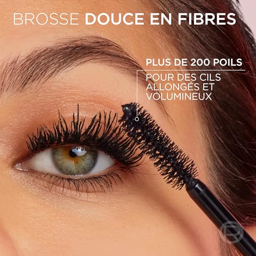 L’Oréal Paris Intense Volume Mascara, Eyelash Lengthening for Sensitive Eyes, Gentle and Flake Free, With Castor Oil, Lash Paradise, Black