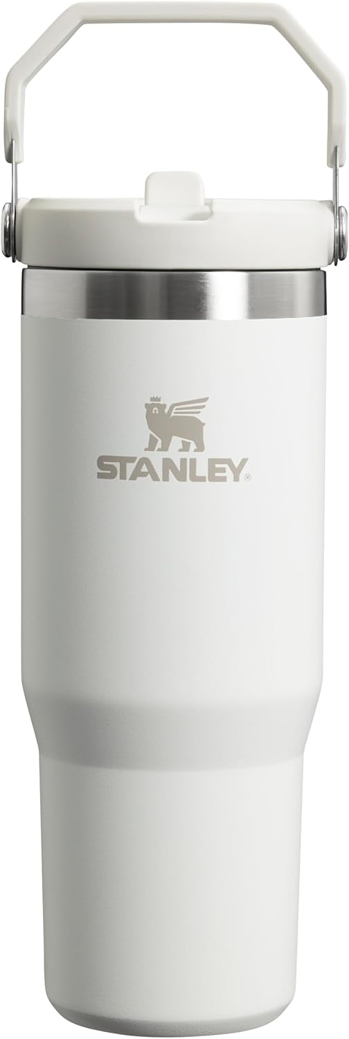 Stanley IceFlow Stainless Steel Tumbler with Straw - Vacuum Insulated Water Bottle for Home, Reusable Cup with Straw Leakproof Flip - Cold for 12 Hours or Iced for 2 Days, 30 Oz, Black 2.0