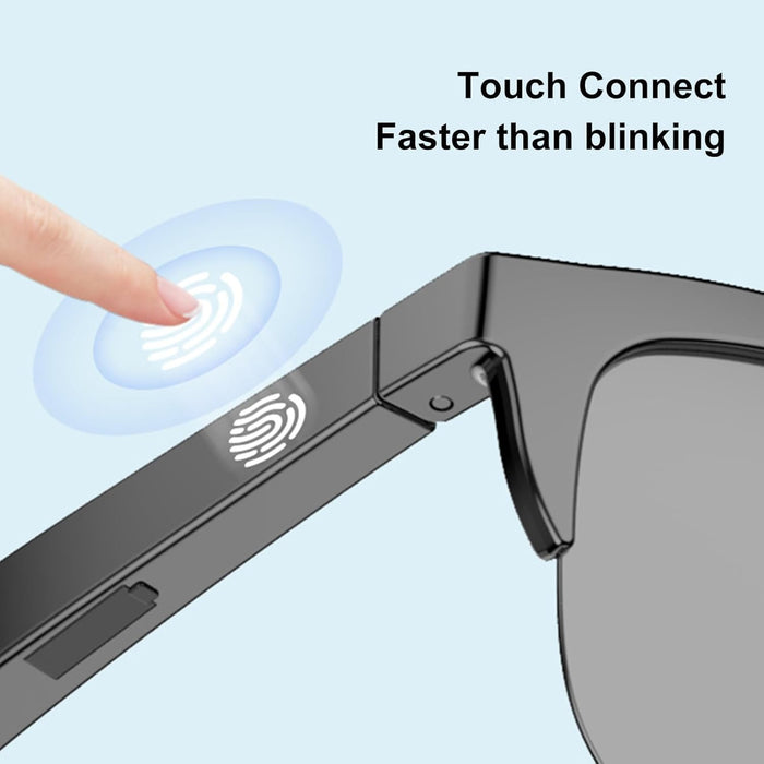 Smart Glasses, Polarized Bluetooth Sunglasses Built-in Voice Contro & Microphone & Speakers Touch, UV Protection Audio Sun Glass for Men Women Athletic Ourdoor