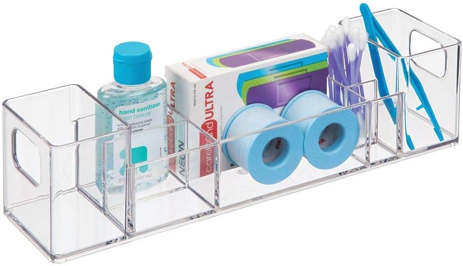 Idesign Bpa-Free Plastic Divided MakEUp Palette Cosmetic Organizer, The Clarity Collection – 9.25" X 3.86" X 3.2", Clear