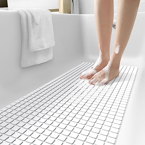Arabest Anti Slip Bath Mat, Non-Slip and Extra Large, Bathtub Mat with Suction Cups, Machine Washable Bathroom Mats with Drain Holes（38x72cm）