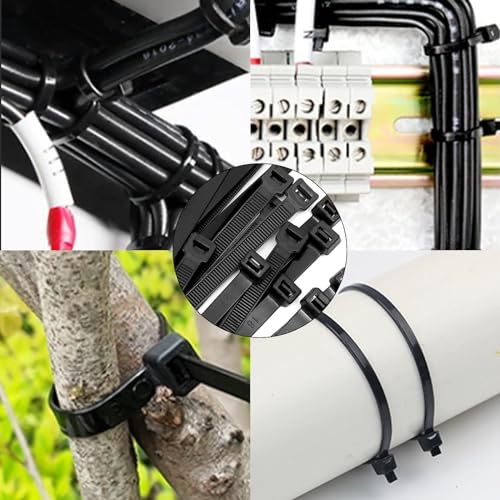 MOMENT Self Locking Cable Ties | 300 x 4.8 mm 12" inch | 100 Pieces, Black | Heat Resistant Cable Zip Ties | Self-Locking Cable Organizer | Anti - Slip Wire Organizer | For Indoor & Outdoor Use