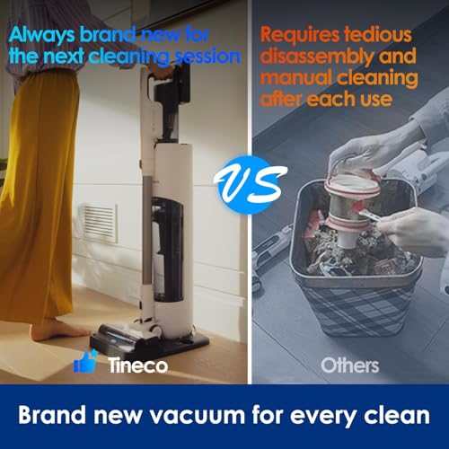 Tineco Pure One Station 5 Stick Vacuum Cleaner,Cordless Auto Dust Base,Full-Path Self-Cleaning, iLoop Smart Sensor, Suitable for Hard Floor & Carpet, Grey