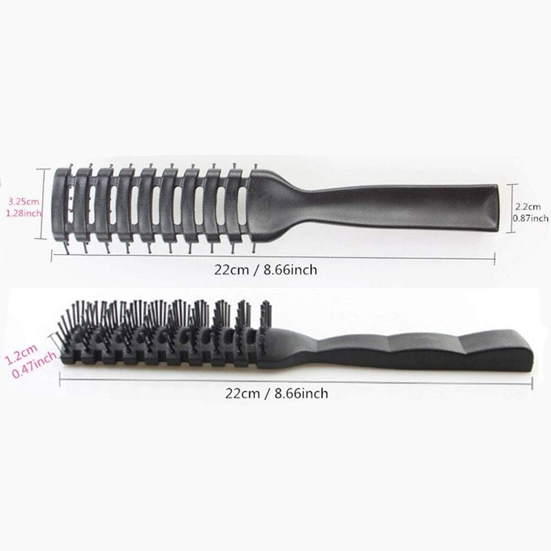 (Space Brush) - Hair Brush, Vent Brush For Women & Men, Vented Hairbrush for Blow Drying, Wet or Dry With Ball Tipped Bristles, For Short Straight Hair Perfect For Travel (Space Brush), Black, 22cm