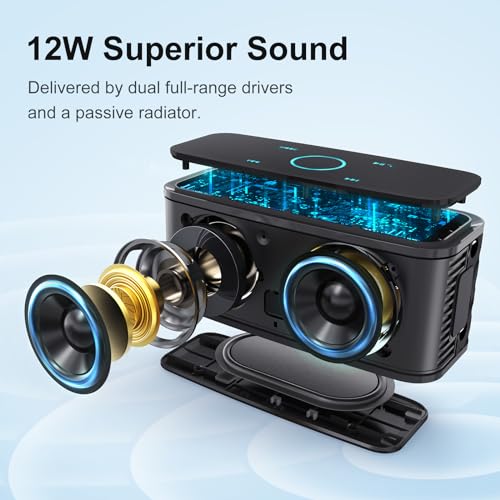 Doss Touch Wireless Bluetooth V4.0 Portable Speaker with HD Sound and Bass, 12H Playtime, Built-in Mic for iPhone, Samsung (Black)