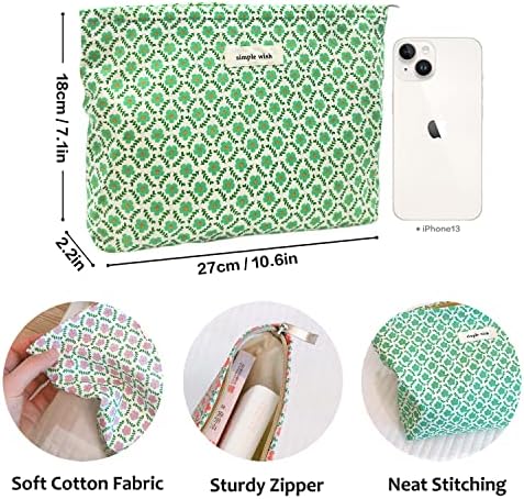 STARDW Flower Cosmetic Bags Makeup Bags for Women and Girls,Travel Makeup Bag Large Capacity Canvas Makeup Bag,Makeup Organizer Bag Zipper Pouch, Embossed pink, Large Capacity Aesthetic Makeup Bags