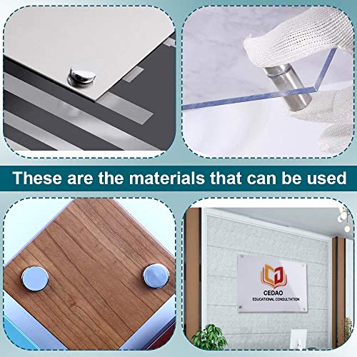 Zoe sunny Stainless Steel Standoff Screws, 20Pcs 1 x 1 Inch Wall Standoff Sign Holders Screws, Mounting Glass Hardware for Hanging Acrylic Picture Frame, Advertising Screws Kit