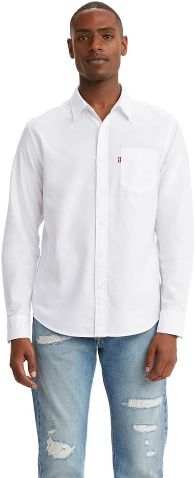 Men's 85748-0058 Woven Shirts, White, L