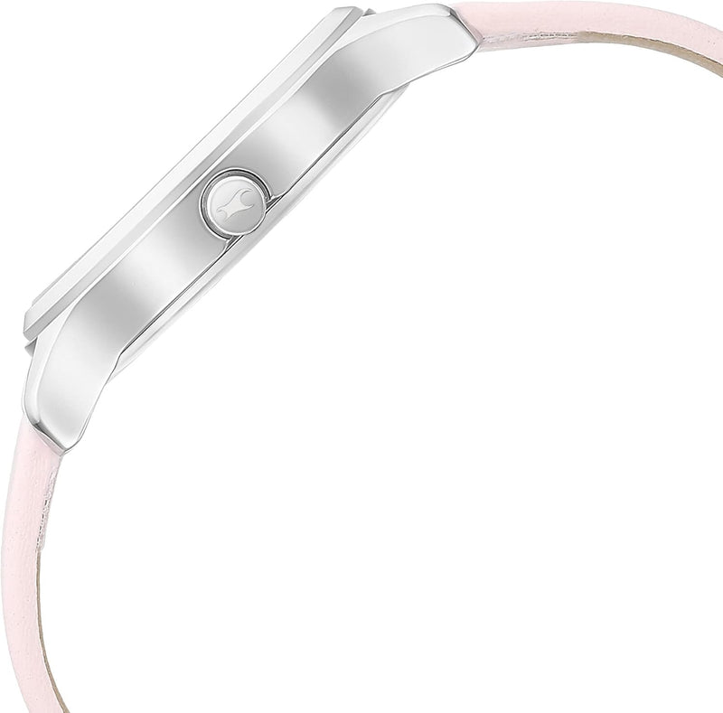Fastrack Stunners Quartz Analog White Dial Leather Strap Watch for Girls-NS6248SL01