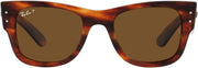 RB0840s Mega Wayfarer Square Sunglasses - Striped Havana/Brown Polarized