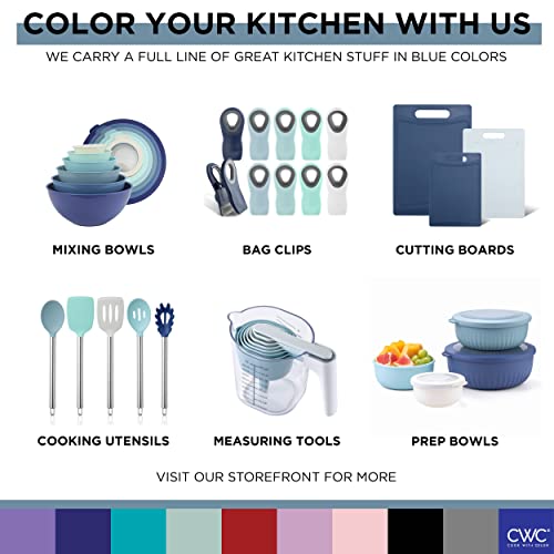 COOK WITH COLOR 10 Pc Bag Clips with Magnet, Food Clips, Chip Clips, Bag Clips for Food Storage with Air Tight Seal Grip, Snack Bags and Food Bags (Ombre, Shades of Blue, Green and White)