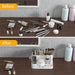 Aputue Modern Desk Organizer, Supplies Organizer with Pencil Holders, Sticky Note Tray, Office Stationery Desktop Organizer, Paperclip Storage and Office Accessories, Pen Organizer for Desk