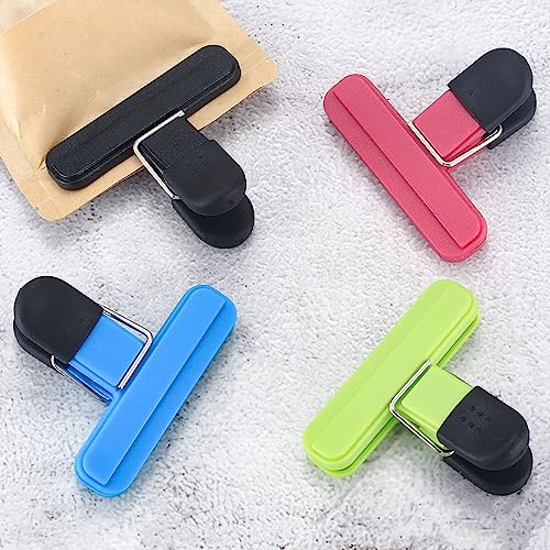 XxinXrong 12 Pcs Bag Clips Food Seal Clips, Food Bag Clips for Food Storage, Kitchen Food Clips, Plastic Air Tight Chip Bag Clips for Snack Coffee Vegetables Fruit Food Storage Bags Clips