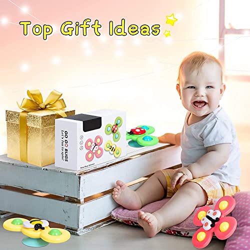 AWH LULULIA Toys for 1 2 3 Year Old Girls Gifts,Suction Cup Fidget Spinner Toys for 1-3 Year Olds Boys Baby Sensory Toys for 0-6-12 Months Plus,Bath Toys for 1 2 Year Olds for Toddler 1…