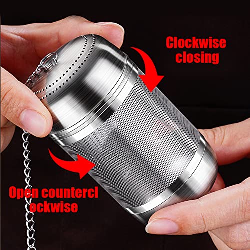 KLOP256 Tea Strainer, Reusable Stainless Steel Tea Infuser, Herbal Teapot with Lid Chain Hook, Mesh Tea Filter for Loose Leaves, Herbal Tea, Cups, Teapots, Spices (Size: 5 x 8.5 cm)