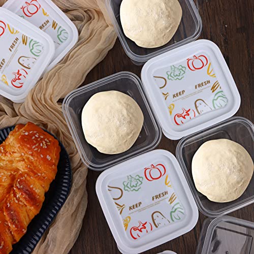 12Pcs 4.33*4.33*2.75" Stackable Dough Proofing Box Large Pizza Dough Proofing Box with Sealing Lids Bread Dough Container Pizza Dough with Covers Food Storage Container Kitchen Camping(Square-620ml)