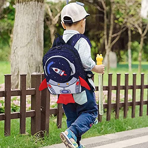 NALACAL Toddler Backpack with Baby Reins, Kids Backpack for School, Waterproof Children's Backpack, Cartoon Safety Anti-Lost Strap, Rocket Shape, Toddler Reins for Walking 1-2 years, for Girls Boys
