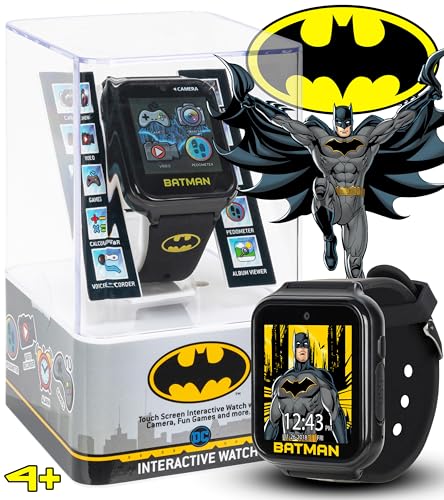 Batman Kids Smart Watch Touchscreen with Camera Voice Recorder Games Stopwatch Alarm Timer Fitness Tracker Calculator – Adjustable Strap Fits 5.5" to 8" Wrists