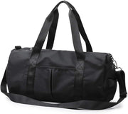 KARRESLY Travel Sports Gym Bag for Women or Men with Wet Pocket and Shoes Compartment for Training Swim Yoga(Black), Black, free size - Black