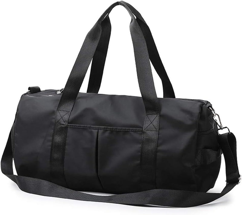 KARRESLY Travel Sports Gym Bag for Women or Men with Wet Pocket and Shoes Compartment for Training Swim Yoga(Black), Black, free size - Black