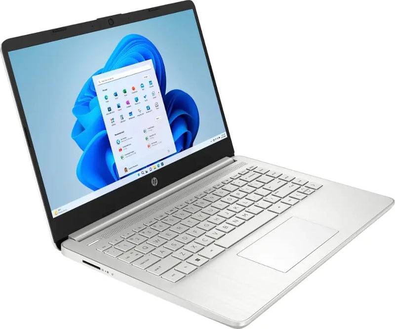 HP - 14 Laptop With 14 inches HD (1366 x 768) Display - Intel Celeron N4120 Processor - Intel UHD Graphics - 4GB DDR4 RAM - 128GB eMMC SSD - windows 11 - Natural Silver