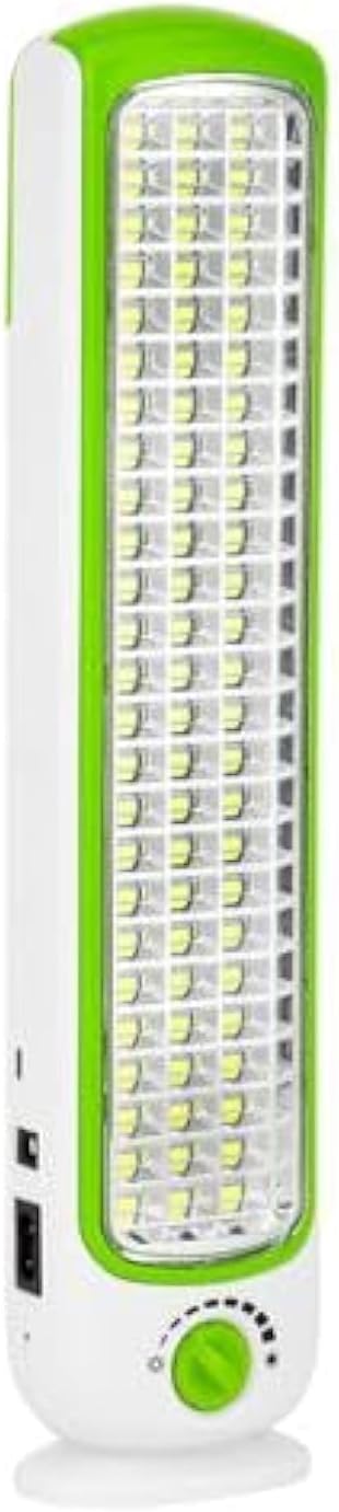 Geepas LED Emergency Lantern with Solar Panel- GE53032 Energy Efficient Design, 75 Pieces Hi-Power LEDs, and 5 Hours Working Perfect for Indoor and Outdoor Use Green and White, 2 Years Warranty