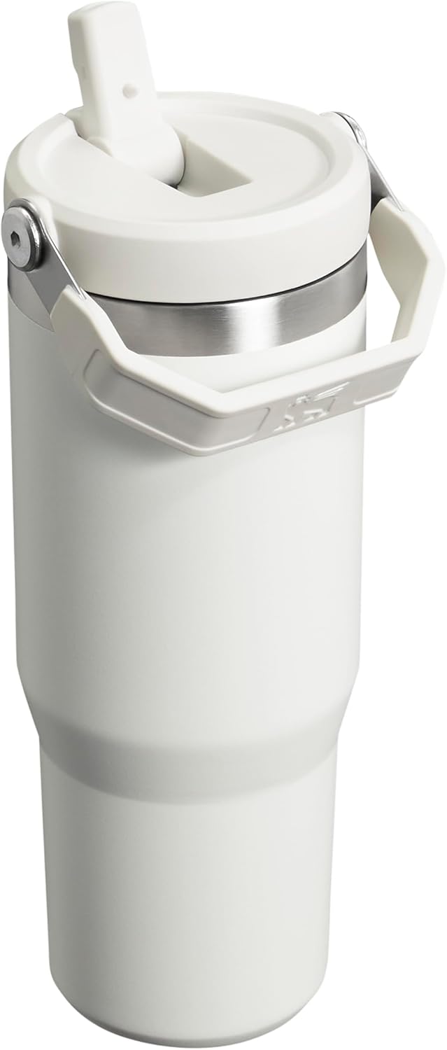 Stanley IceFlow Stainless Steel Tumbler with Straw - Vacuum Insulated Water Bottle for Home, Reusable Cup with Straw Leakproof Flip - Cold for 12 Hours or Iced for 2 Days, 30 Oz, Black 2.0