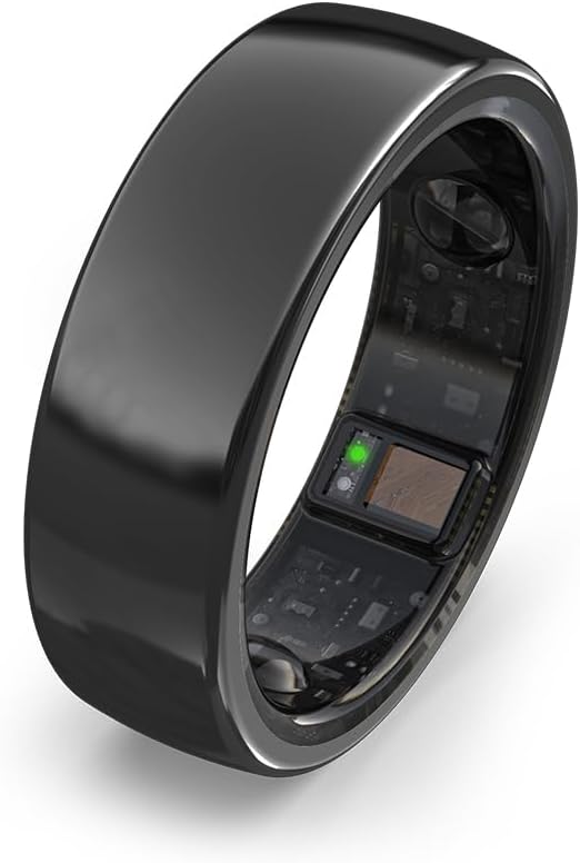 aaboRing, Health & Fitness Tracker Smart Ring, Advance Sleep Monitoring, Stress & Activity Tracking, Titanium, IP68 Waterproof (US Size No 10, Black) - Black 12