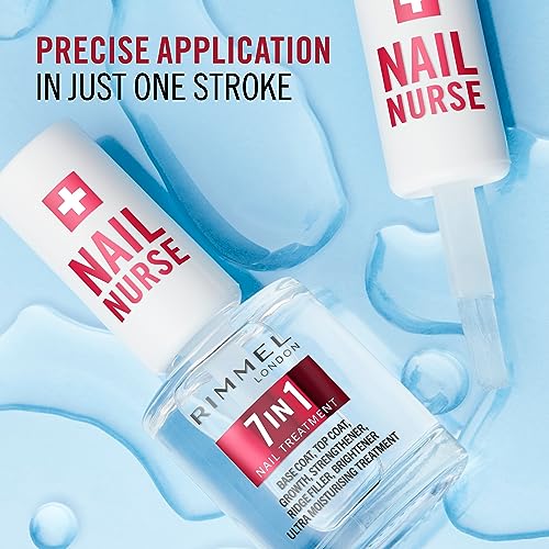Rimmel London Nail Care 7 in 1 Multi Benefit Base & Top Coat, Dries Quickly, Smooth Finish, Protects Nails, Seals Colour, Vegan Formula, 12ml (0.42oz)