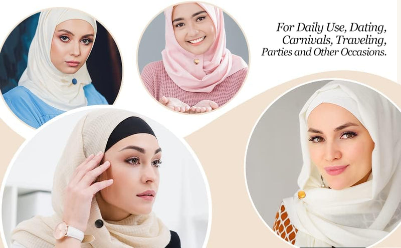Wawasia 8 Pieces Hijab Magnetic Pins, Multi-Use Hijab Magnets, Professional Pinless Magnetic Hijab Pins, Scarf Magnetic Pin Scarf Magnetic Clasp, Shiny and Matte Style Pack