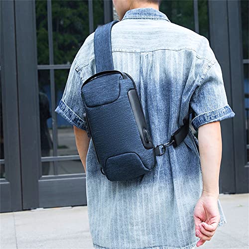ZYING Anti theft Crossbody Sling Bag with USB Charging Port, Fit for 9.7'in iPad, Blue, Normal