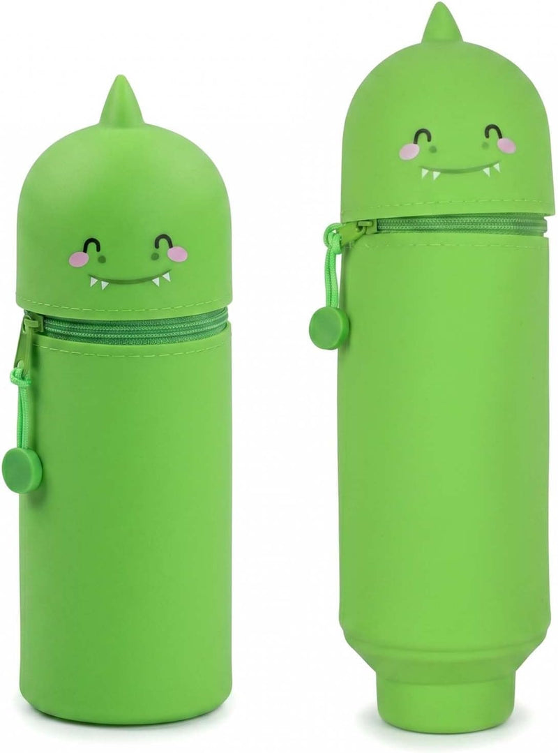 Nivofu 2 in 1 Soft Silicone Pencil Case, Telescopic Table Pen Holder for School and Office, Zipper, H 19.5 cm