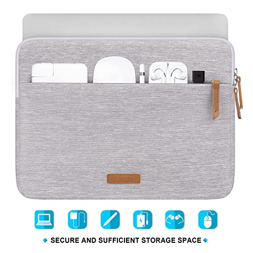 Lacdo 360° Protective Laptop Sleeve Case for 13 inch New MacBook Air M4 A3240 2025, M3 A3113, M2 A2681, M1 A2337, 13" MacBook Pro M2 M1, 13-inch iPad Air M3 / iPad Pro M4 with Accessory Bag, Gray